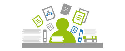 Papier-Dokumente im Büro